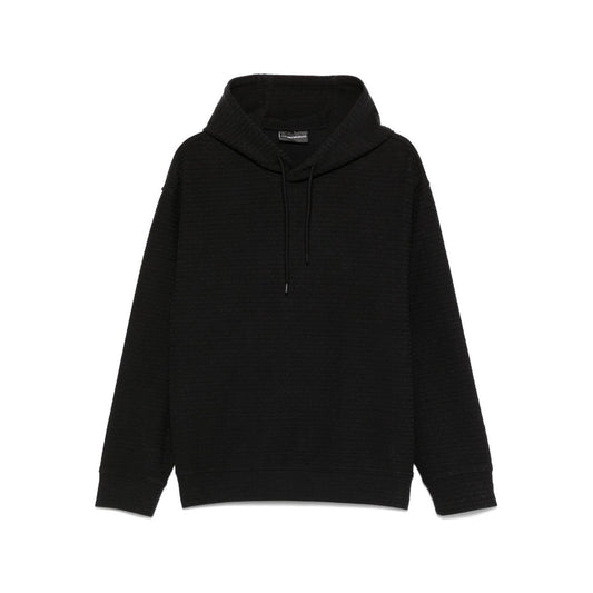 Emporio Armani logo embroidered hoodie Topwear Emporio Armani Black