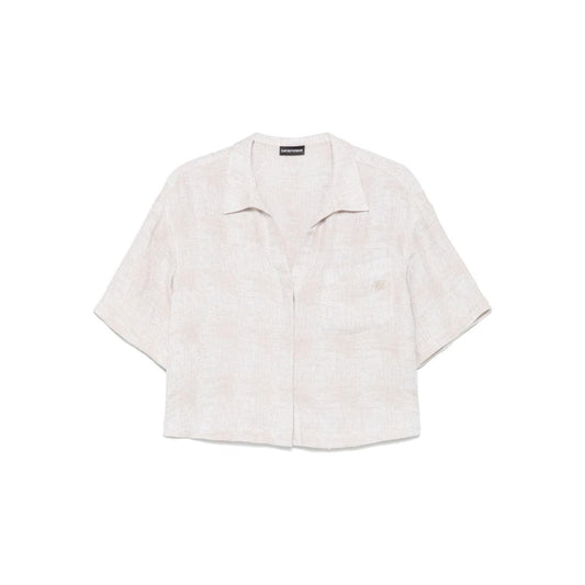 Emporio Armani cropped linen shirt Shirts Emporio Armani Beige