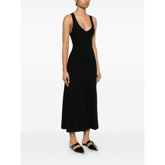 Emporio Armani Seamless, links-stitch knit long dress Dresses Emporio Armani Black