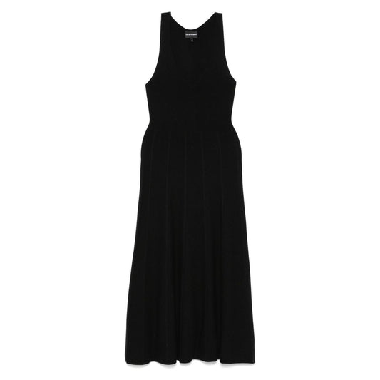 Emporio Armani Seamless, links-stitch knit long dress Dresses Emporio Armani Black