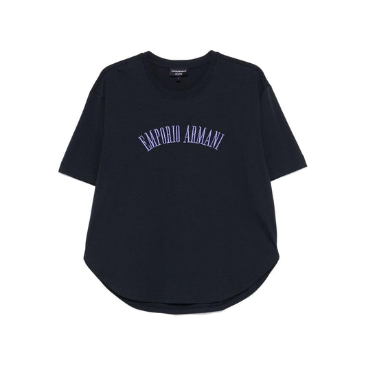 Emporio Armani logo embroidered T-shirt Topwear Emporio Armani Black