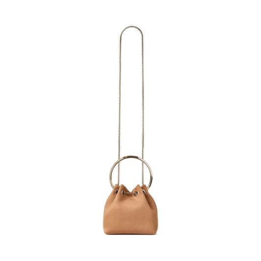 Jimmy Choo Toffee Suede Bag With Pearl Closure