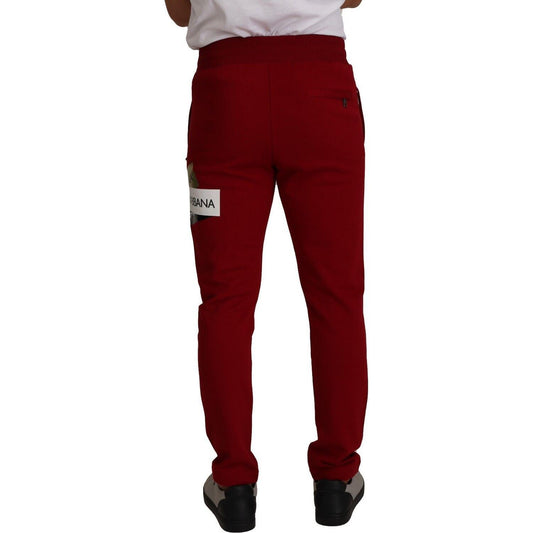 Dolce & Gabbana Elegant Red Jogging Pants with Drawstring Closure Dolce & Gabbana Dark Red
