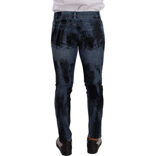 Dolce & Gabbana Italian Designer Skinny Slim Fit Jeans Dolce & Gabbana Dark Slate Gray