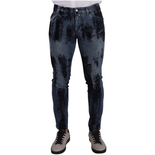 Dolce & Gabbana Italian Designer Skinny Slim Fit Jeans Dolce & Gabbana Dark Slate Gray