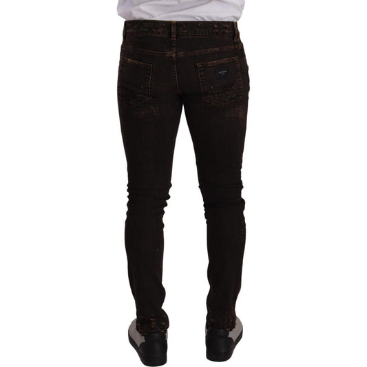Dolce & Gabbana Slim Fit Distressed Skinny Denim Jeans Dolce & Gabbana Black