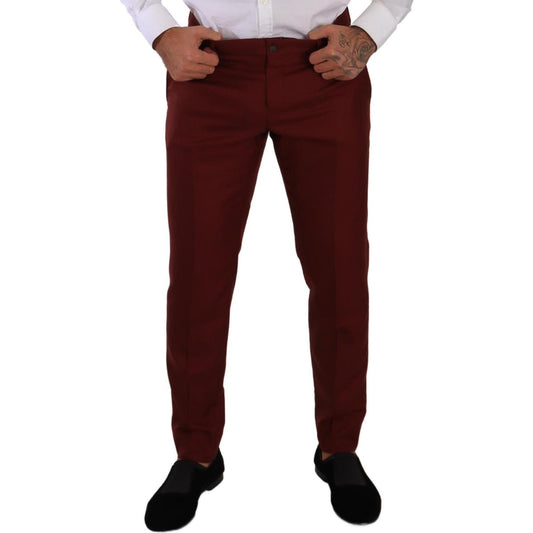 Dolce & Gabbana Elegant Cashmere-Silk Red Dress Pants Dolce & Gabbana Black