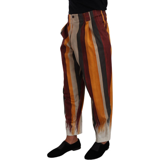 Dolce & Gabbana Elegant Striped Skinny Trousers Dolce & Gabbana Black