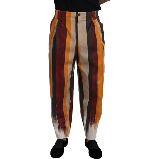 Dolce & Gabbana Elegant Striped Skinny Trousers Dolce & Gabbana Black