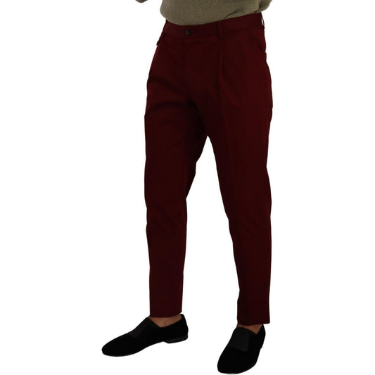 Dolce & Gabbana Elegant Dark Red Dress Chinos for Men Dolce & Gabbana Black