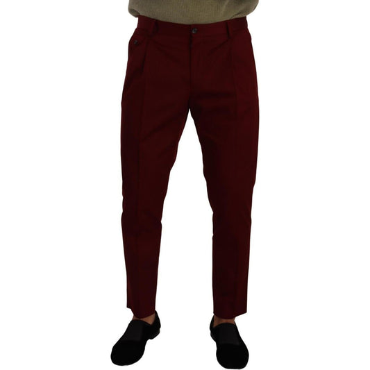 Dolce & Gabbana Elegant Dark Red Dress Chinos for Men Dolce & Gabbana Black