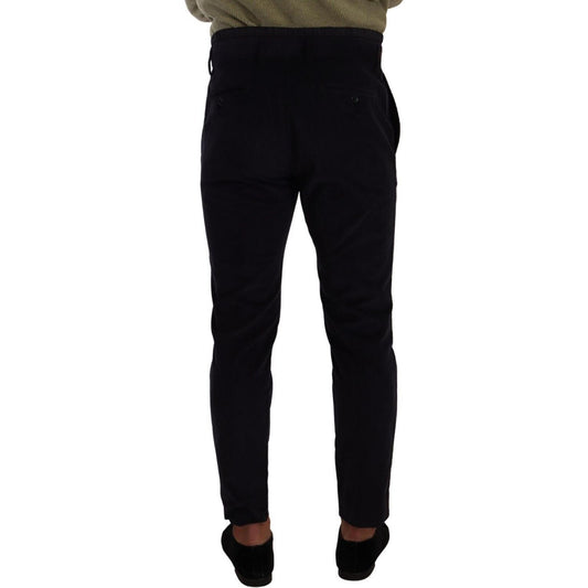 Dolce & Gabbana Slim Fit Luxe Corduroy Pants in Dark Blue Dolce & Gabbana Black