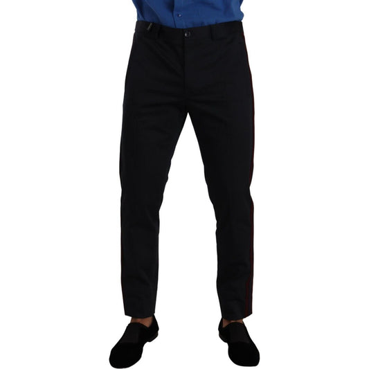 Dolce & Gabbana Chic Slim Fit Chinos Pants in Blue Dolce & Gabbana Black
