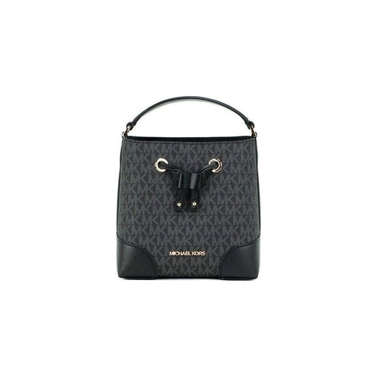 Michael Kors Mercer Small Black Signature Leather Bucket Crossbody Handbag Purse Michael Kors Dark Slate Gray