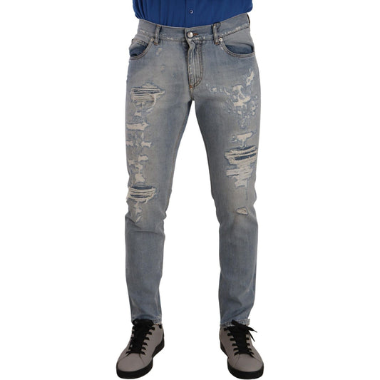 Dolce & Gabbana Elegant Light Blue Straight Denim Jeans Dolce & Gabbana Dim Gray