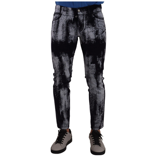 Dolce & Gabbana Blue and White Skinny Stretch Jeans Dolce & Gabbana Black