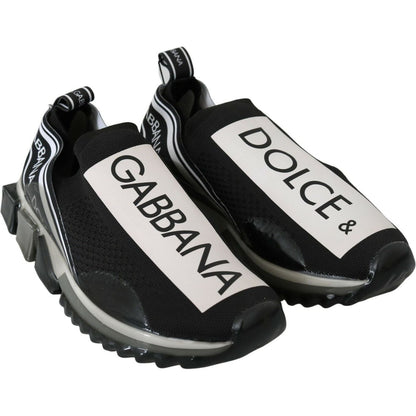 Dolce & Gabbana Black White SORRENTO Sport Stretch Sneakers