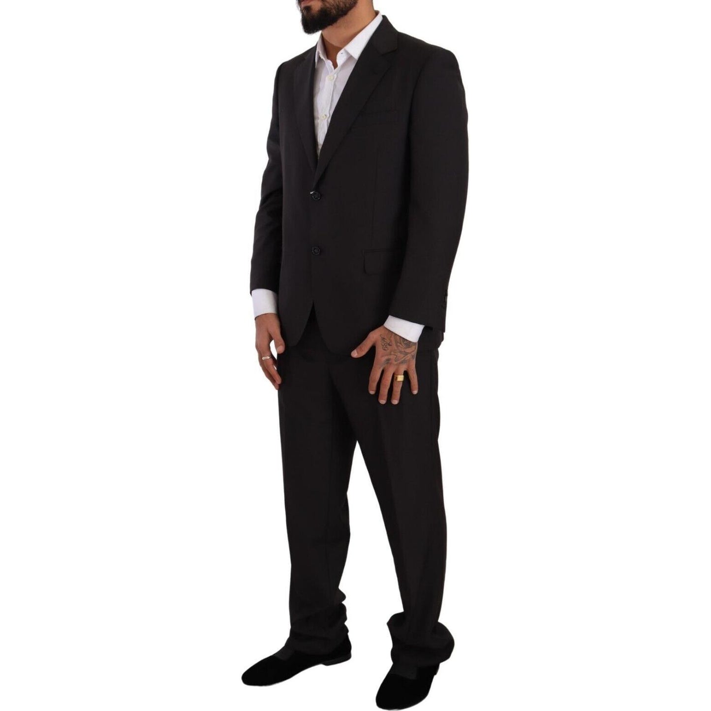 Domenico Tagliente Dark Gray Single Breasted Formal Suit