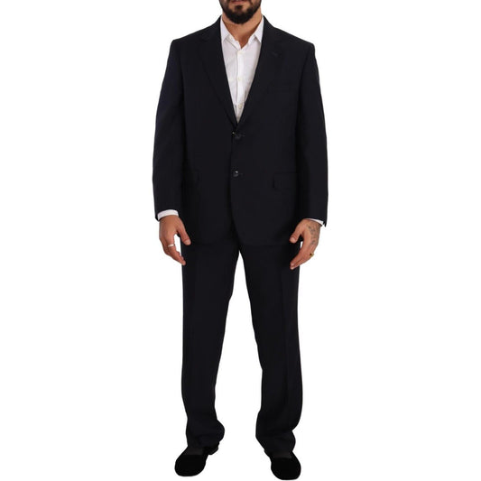 Domenico Tagliente Elegant Blue Two-Piece Deconstructed Suit Domenico Tagliente Black
