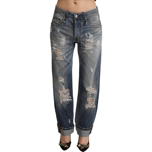 Acht Chic Mid Waist Baggy Fit Denim Acht Dark Slate Gray