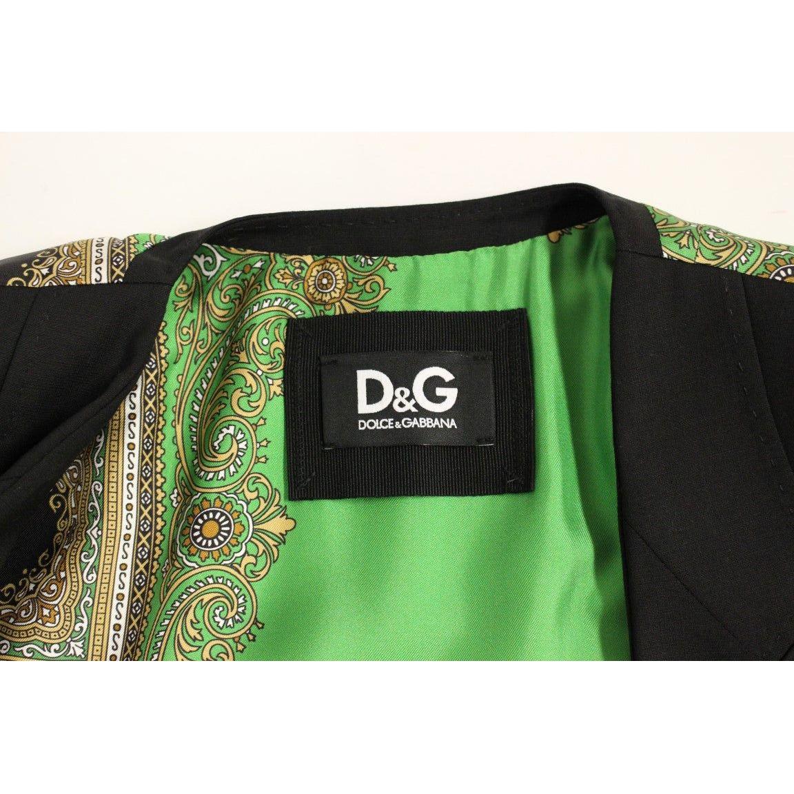 Dolce & Gabbana Black Silk Scarf Back Blazer Jacket Blazer jacket