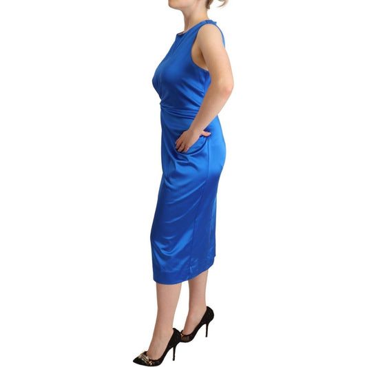P.A.R.O.S.H. Elegant Sleeveless Sheath Midi Dress P.A.R.O.S.H. Tan