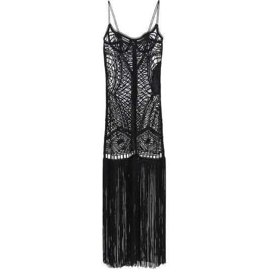 The Attico embroidered tulle midi dress Dresses The Attico Black