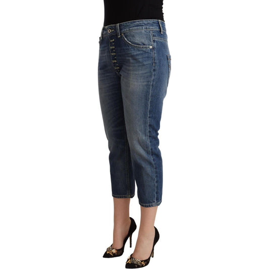 Dondup Elegant Mid-Waist Cotton Denim Jeans Dondup Dark Slate Gray