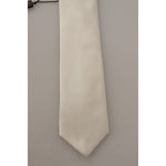 Dolce & Gabbana Elegant White Silk Men's Tie Dolce & Gabbana Rosy Brown