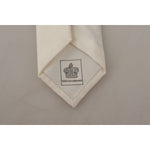 Dolce & Gabbana Elegant White Silk Men's Tie Dolce & Gabbana Rosy Brown