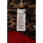 Dolce & Gabbana Red Leopard Wool Trenchcoat Jacket JKT3317- 38