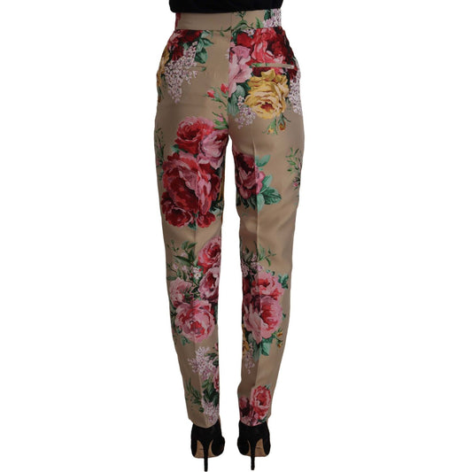 Dolce & Gabbana Floral High-Waist Dress Pants Dolce & Gabbana Dim Gray