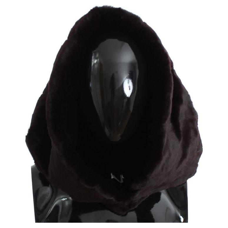 Dolce & Gabbana Purple Weasel Fur Crochet Hood Scarf Hat Hood Scarf