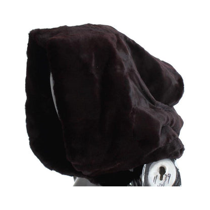 Dolce & Gabbana Purple Weasel Fur Crochet Hood Scarf Hat Hood Scarf