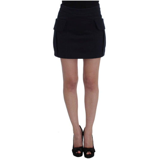 GF Ferre Chic Cotton Mini Skirt in Blue GF Ferre Black