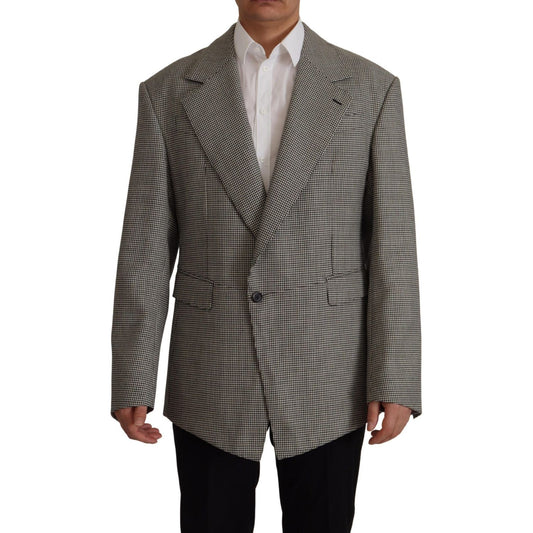Dolce & Gabbana Elegant Gray Checkered Wool Blazer Dolce & Gabbana Dark Slate Gray