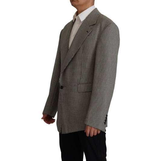 Dolce & Gabbana Elegant Gray Checkered Wool Blazer Dolce & Gabbana Dark Slate Gray