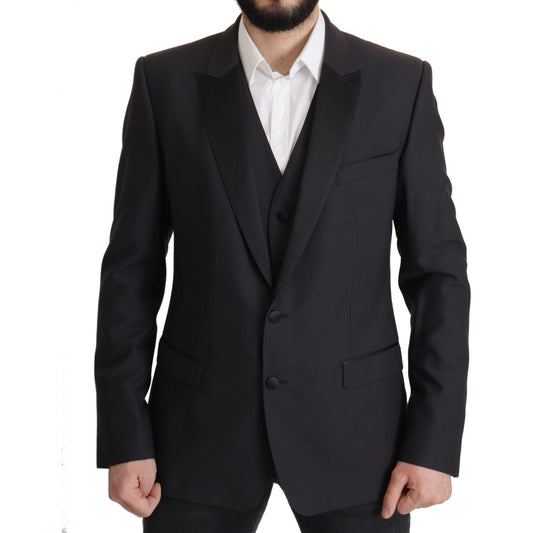 Dolce & Gabbana Elegant Dark Blue Martini Two-Piece Blazer Dolce & Gabbana Black