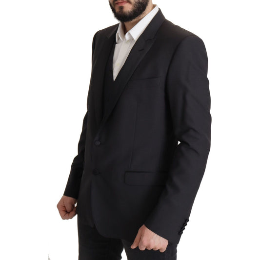 Dolce & Gabbana Elegant Dark Blue Martini Two-Piece Blazer Dolce & Gabbana Black