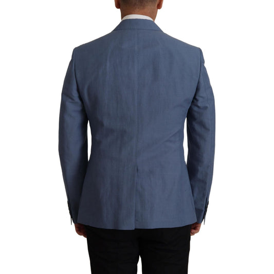 Dolce & Gabbana Elegant Single Breasted Linen Jacket Dolce & Gabbana Dark Slate Gray