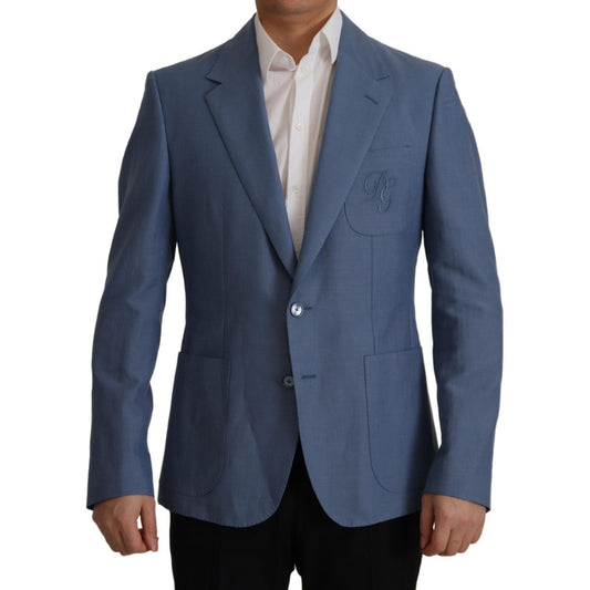Dolce & Gabbana Elegant Single Breasted Linen Jacket Dolce & Gabbana Dark Slate Gray