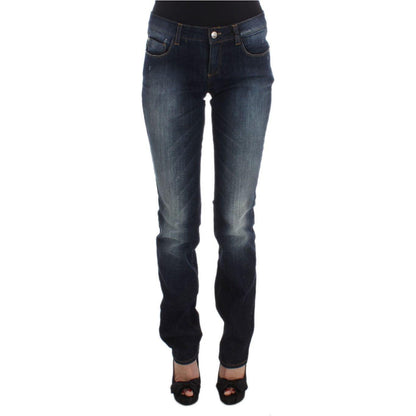 Costume National Blue Cotton Slim Fit Bootcut Jeans