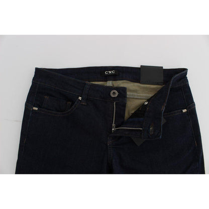 Costume National Blue Cotton Blend Slim Fit Jeans