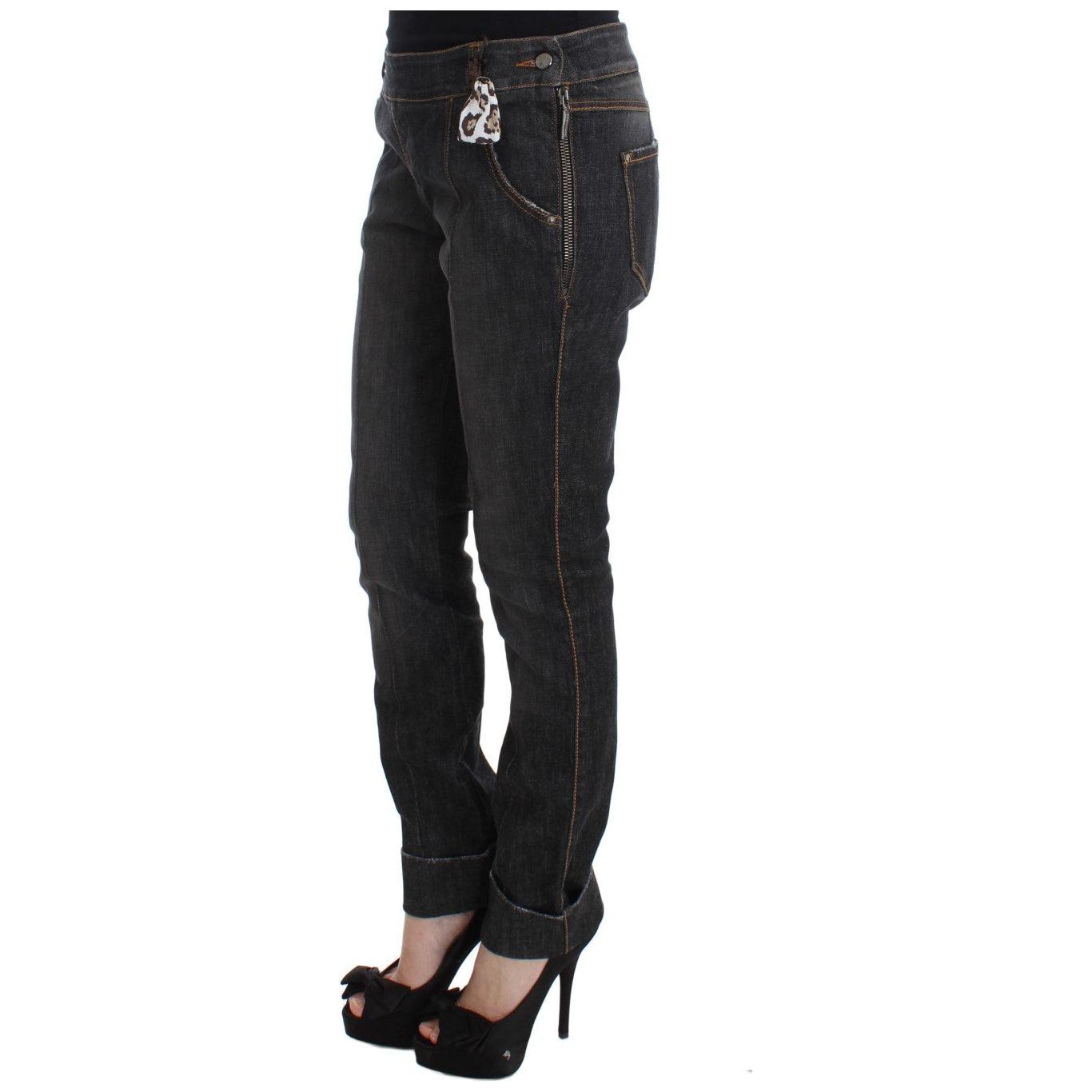 Ermanno Scervino Gray Cotton Slim Fit Denim Jeans