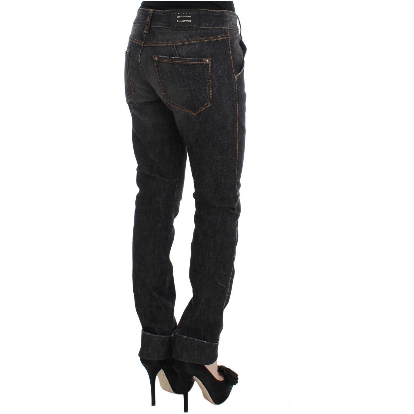 Ermanno Scervino Gray Cotton Slim Fit Denim Jeans