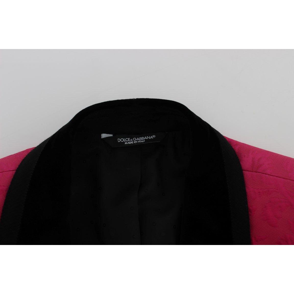 花卉锦缎单排扣西装外套