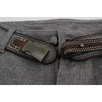 Ermanno Scervino Gray Cotton Slim Fit Casual Bootcut Pants SIG30298-1