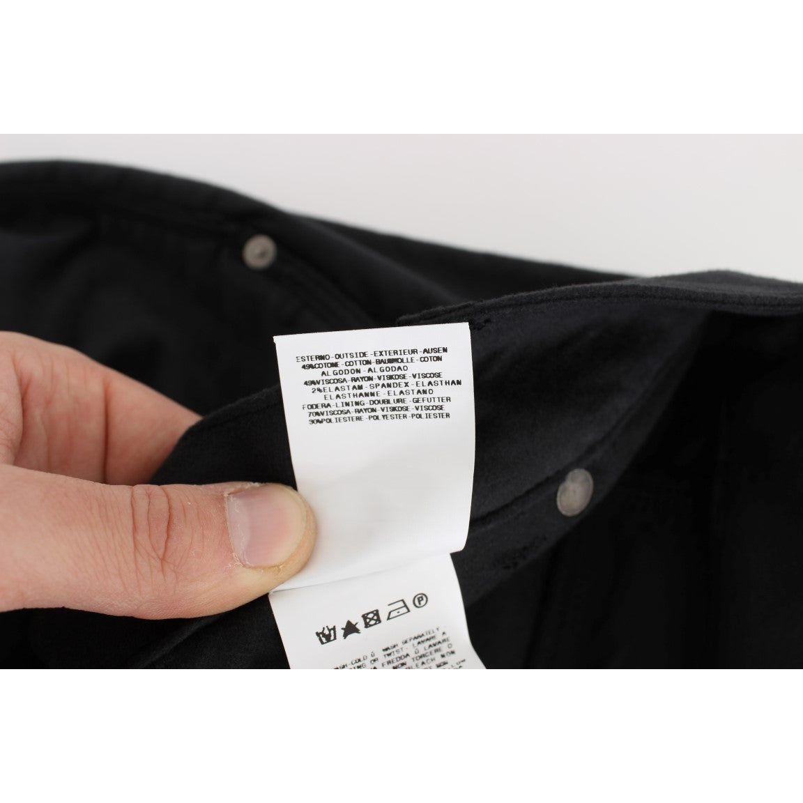 Ermanno Scervino Black Cotton Blend Regular Fit Pants