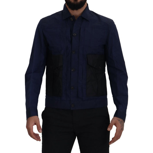 Dsquared² Svelte Dark Blue Cotton Shirt Dsquared² Black