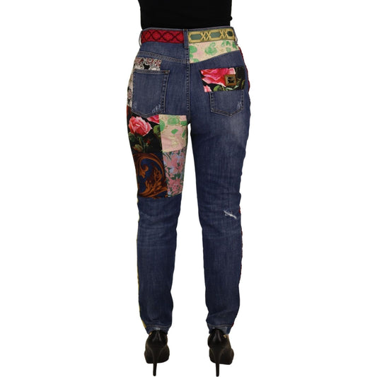 Dolce & Gabbana High Waist Patchwork Skinny Denim Dolce & Gabbana Dark Slate Gray